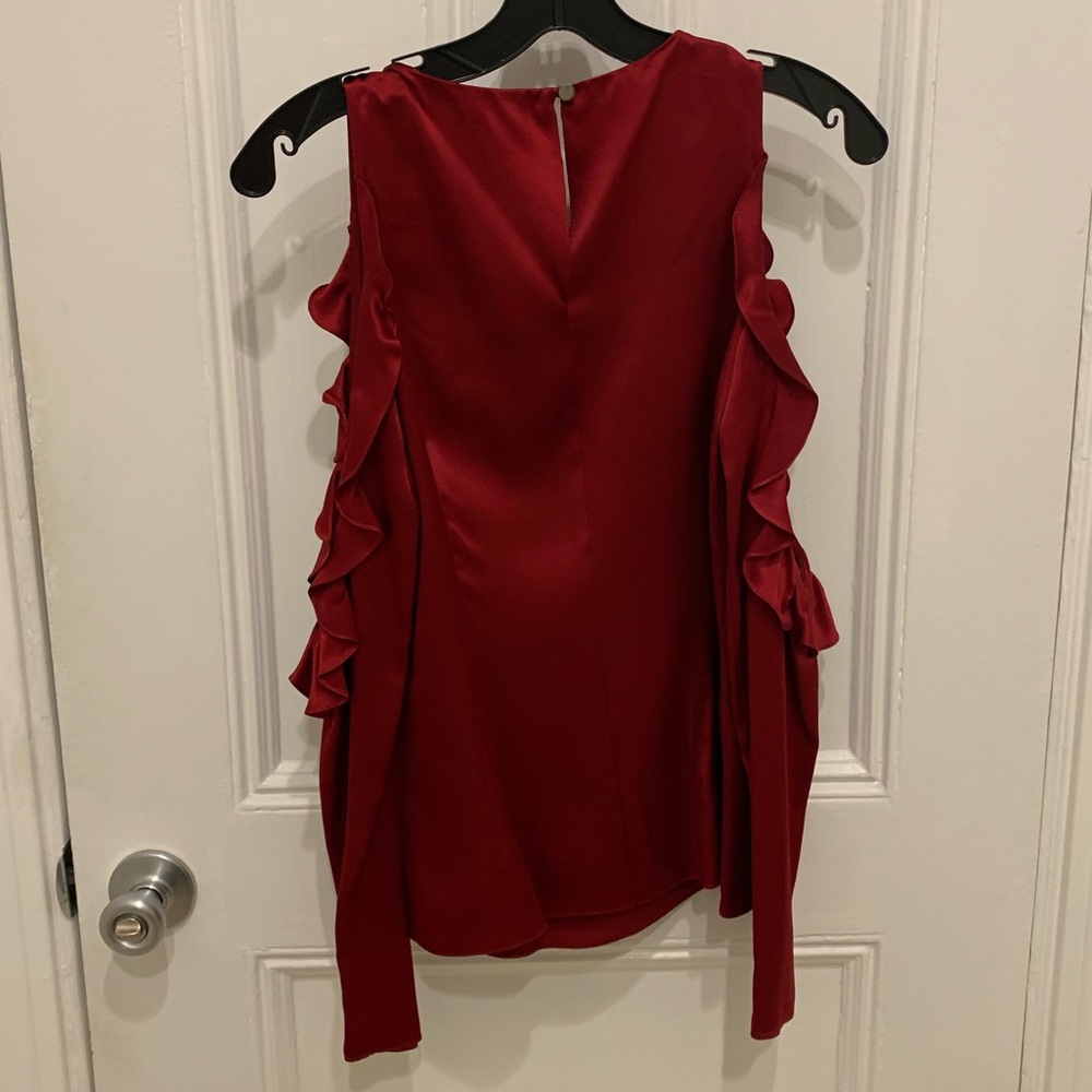 Cushnie Cold Shoulder Top In Ruby Red Size 0 - image 7